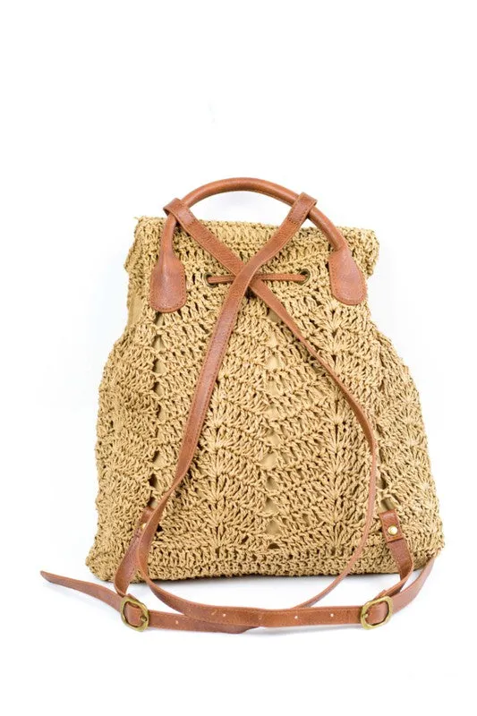 Adorable Fashion Woven Straw Bag Backpack
