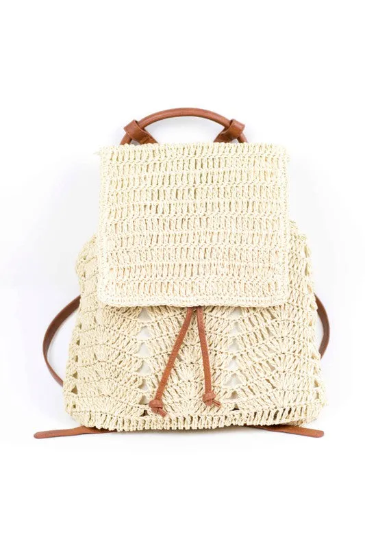 Adorable Fashion Woven Straw Bag Backpack