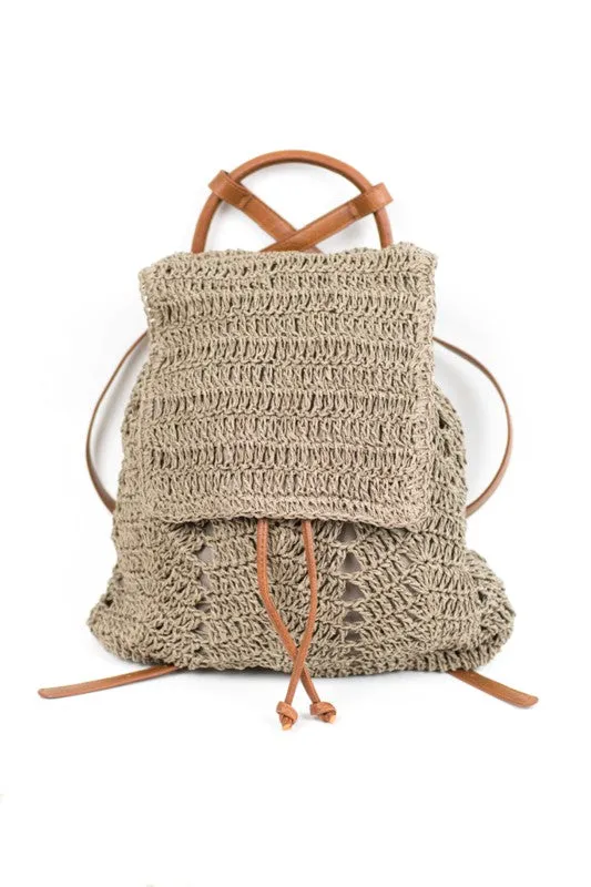 Adorable Fashion Woven Straw Bag Backpack