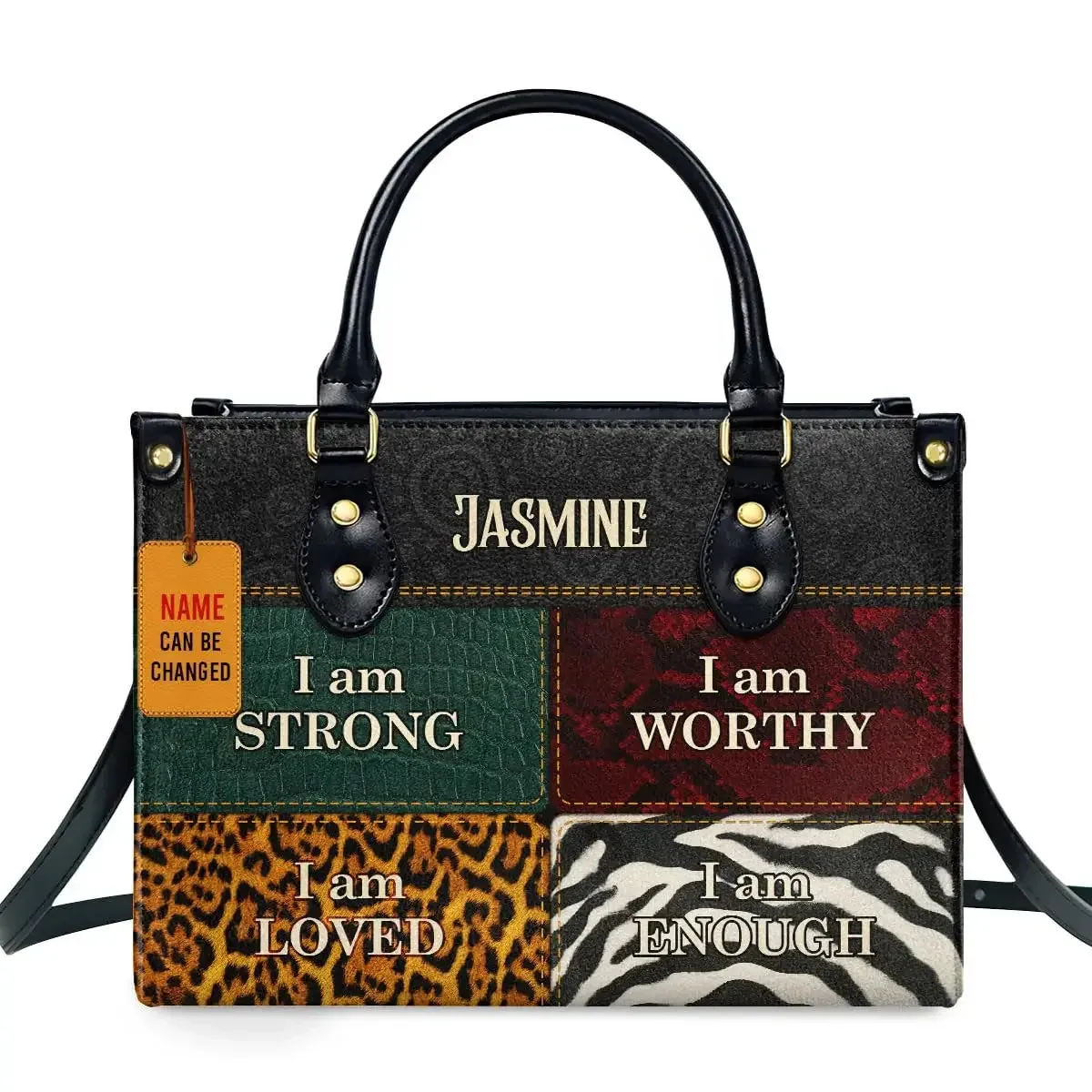 African Girl Print Leather Handbag for Black Women Fashion Top-handle Tote High Quality Luxury Shoulder Purse Shopping Messenger
