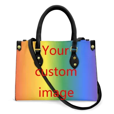 African Girl Print Leather Handbag for Black Women Fashion Top-handle Tote High Quality Luxury Shoulder Purse Shopping Messenger