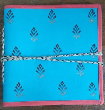 Block printed Cloth Cover Diary (6"x6")