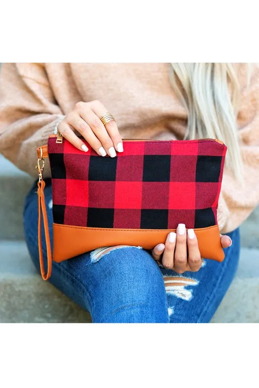 Buffalo Plaid Classic Wristlet Clutch