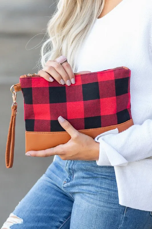 Buffalo Plaid Classic Wristlet Clutch