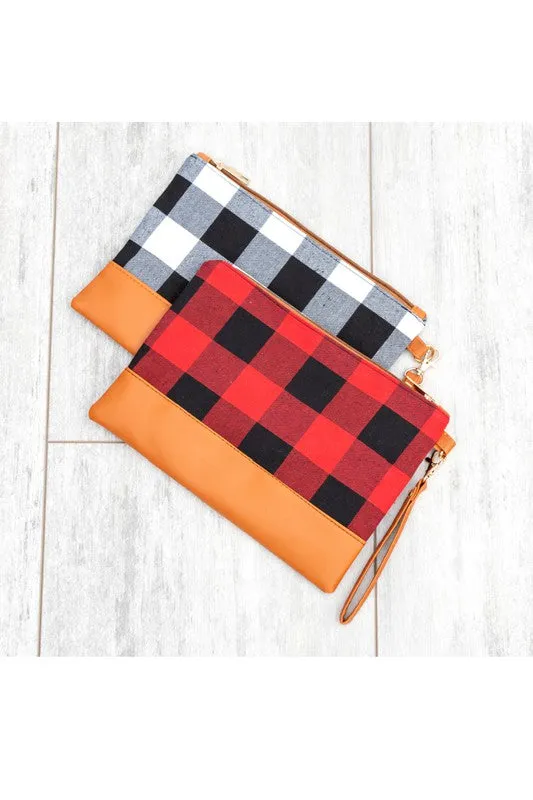 Buffalo Plaid Classic Wristlet Clutch