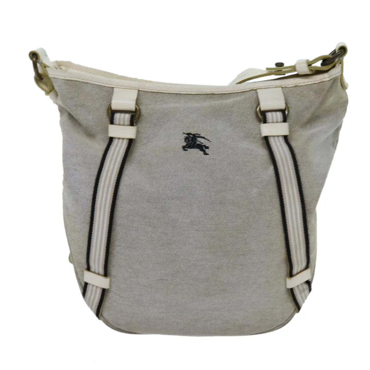 BURBERRY Blue Label Shoulder Bag Canvas Gray Auth 71350