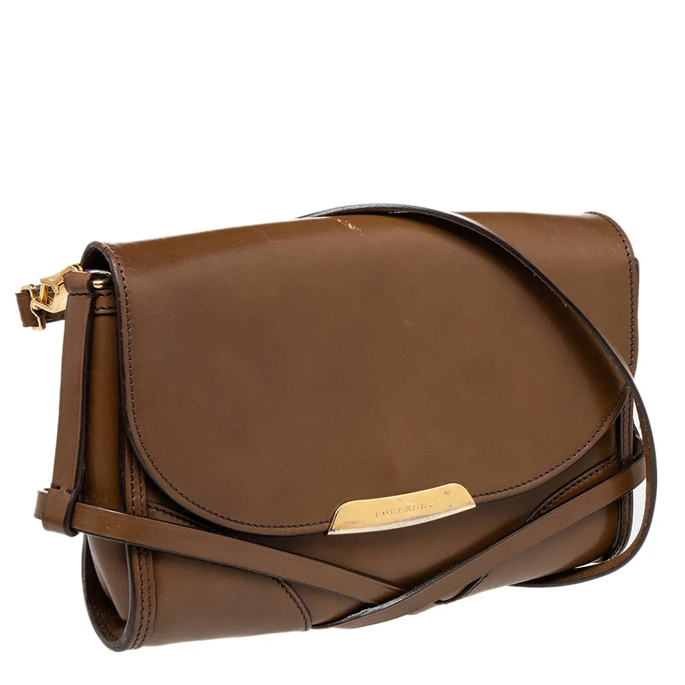 Burberry Brown Leather Abbott Shoulder Bag