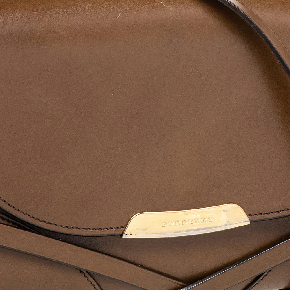 Burberry Brown Leather Abbott Shoulder Bag