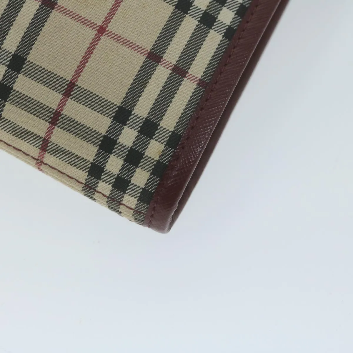 BURBERRY Nova Check Shoulder Bag Canvas Beige Auth ep3200