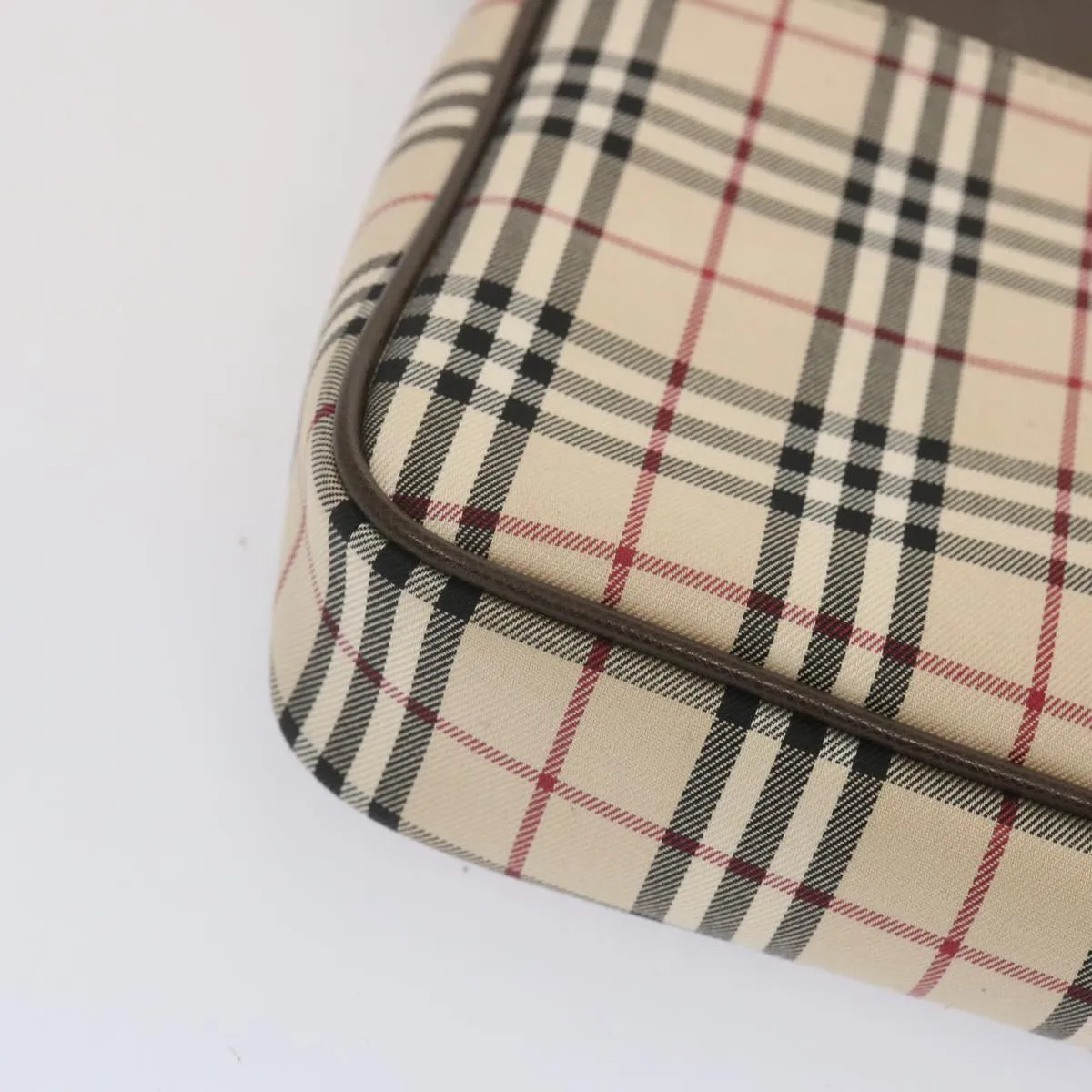 BURBERRY Nova Check Shoulder Bag Canvas Beige Auth yk11223