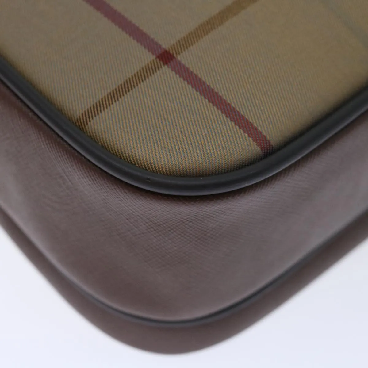 BURBERRYSs Nova Check Shoulder Bag Canvas Beige Auth ac2880