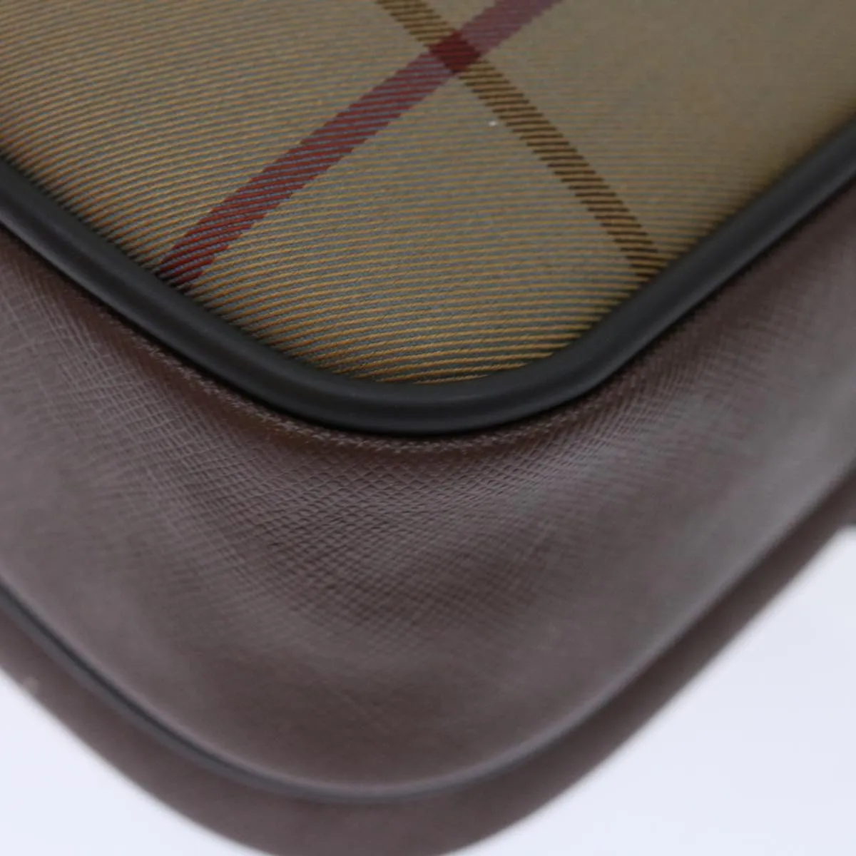 BURBERRYSs Nova Check Shoulder Bag Canvas Beige Auth ac2880