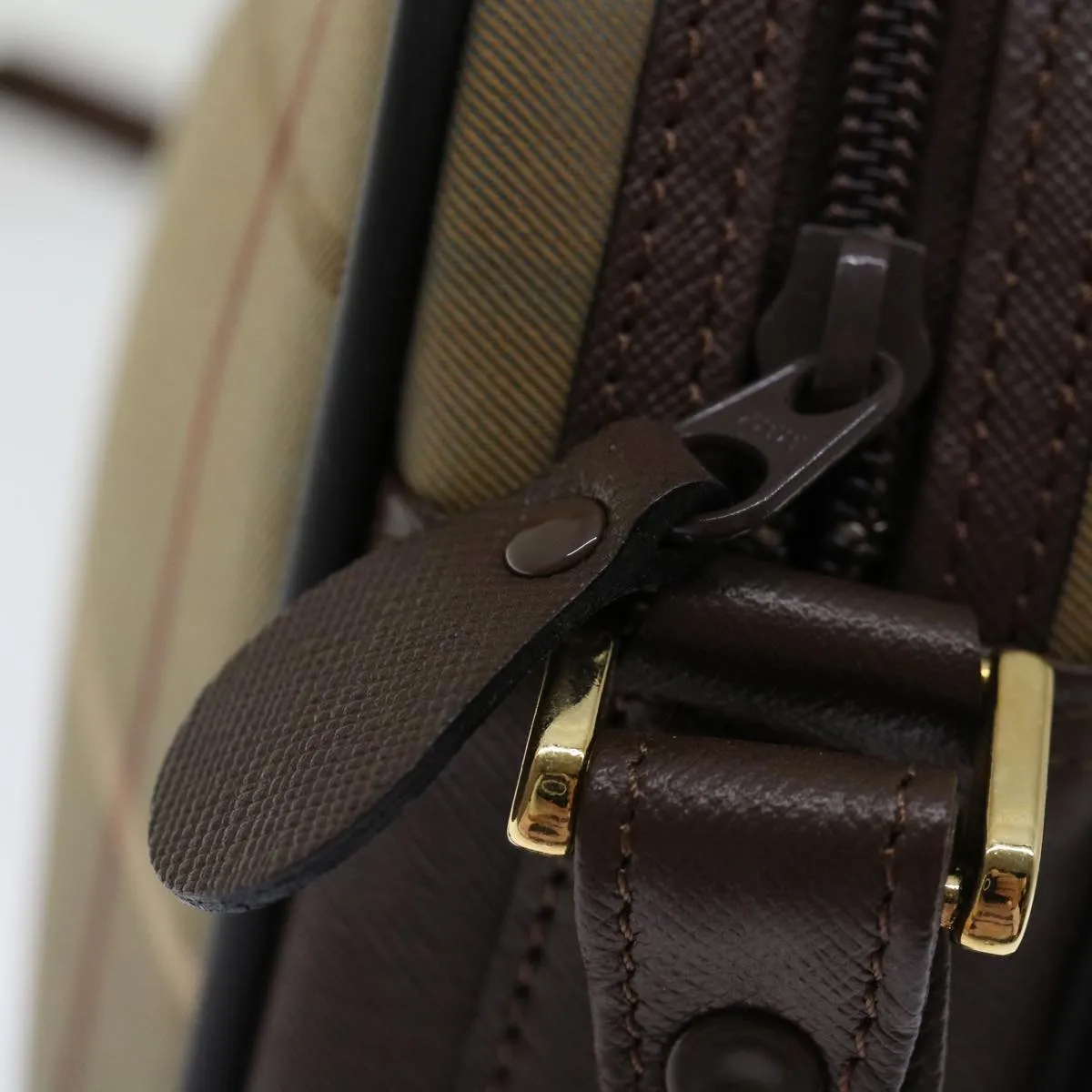 BURBERRYSs Nova Check Shoulder Bag Canvas Beige Auth ac2880