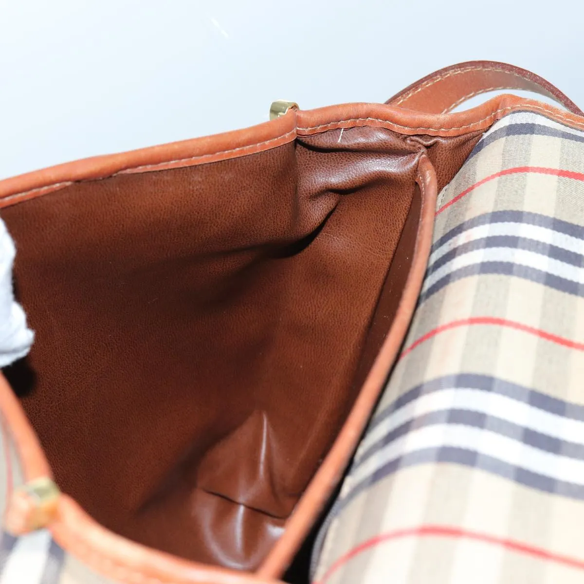 BURBERRYSs Nova Check Shoulder Bag Canvas Beige Auth ac2921