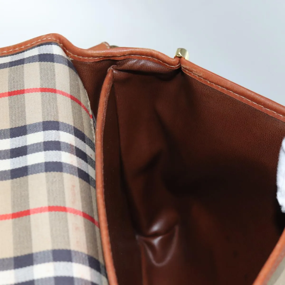 BURBERRYSs Nova Check Shoulder Bag Canvas Beige Auth ac2921
