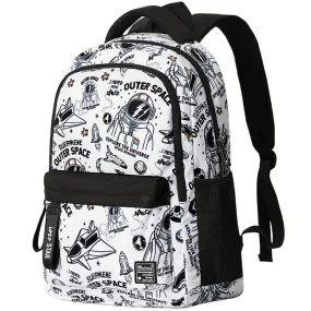Cartoon Astronaut Pattern Backpack Students Boys Bookbag