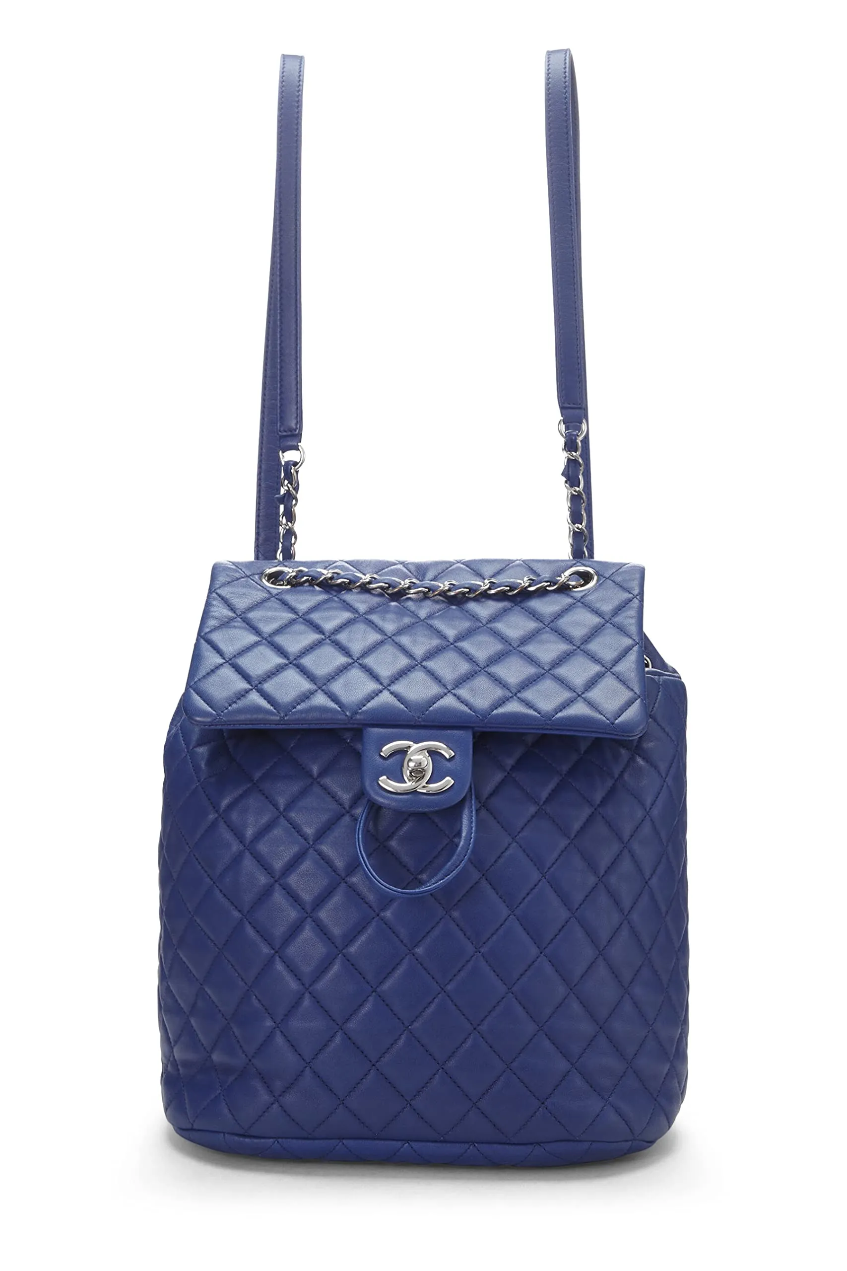 Chanel,  Blue Quilted Lambskin Urban Spirit Backpack Small, Navy