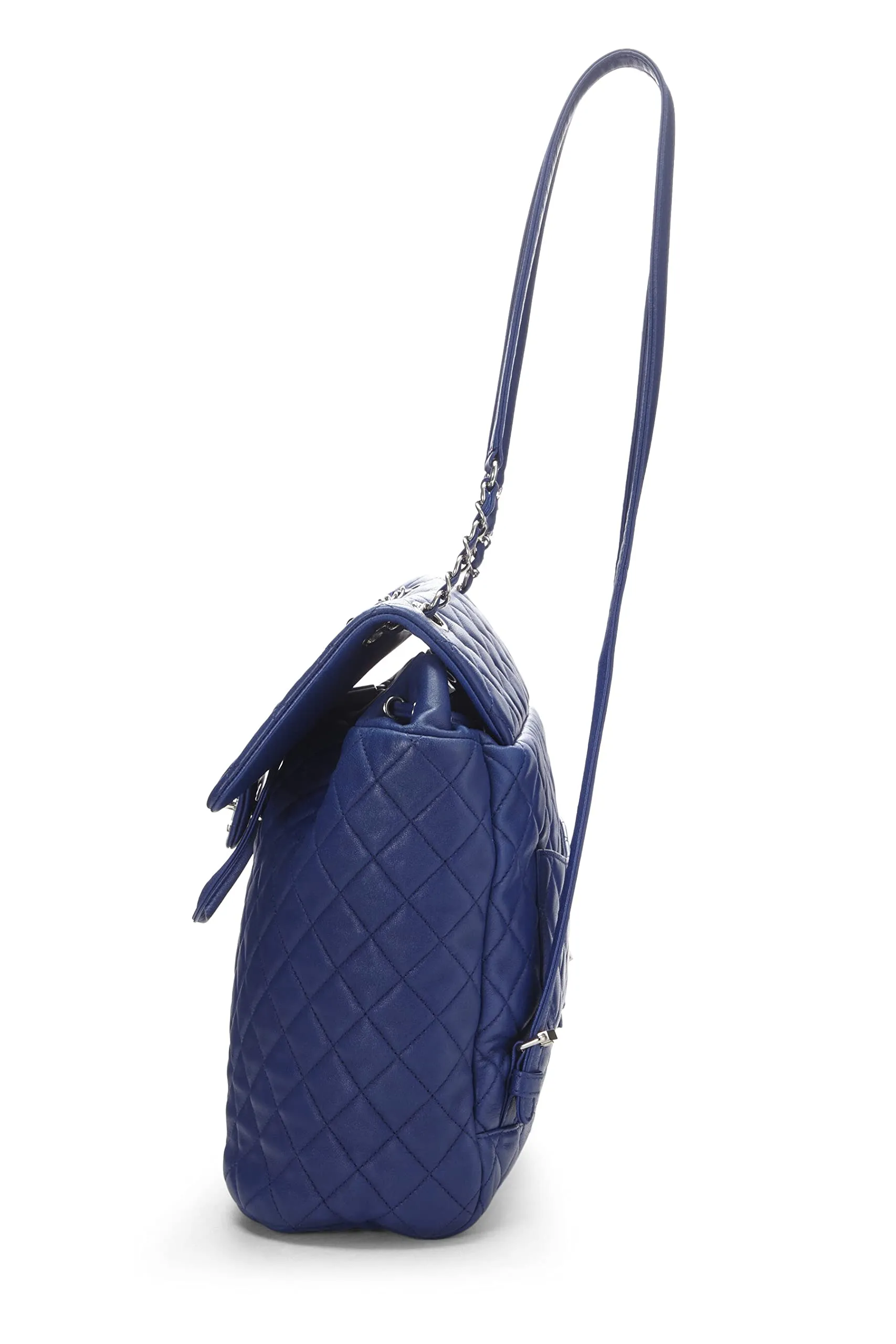 Chanel,  Blue Quilted Lambskin Urban Spirit Backpack Small, Navy