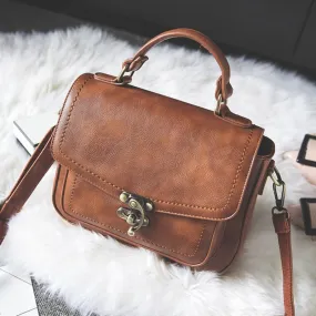 Christmas Gift 2021 Small Vintage Handbag PU Leather Luxury Ladies Handbags Women Bags Designer Bolsa Feminina Shoulder Sling Bag Female Tas