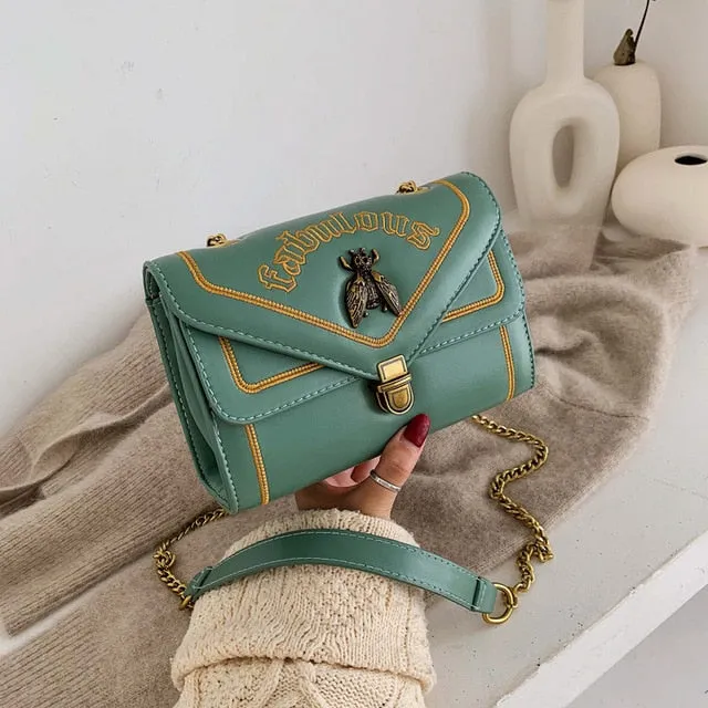 Christmas Gift Ladies Chain Handbag Brand Designer Cartoon Decorative Shoulder Bag PU Leather Tote Bags Crossbody Bags for Women Shoulder Bag