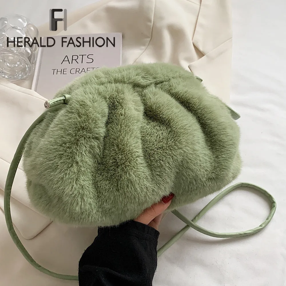 Christmas Gift Winter Plush Cloud Bag for Women Luxury Brand Winter Faux Fur Bag Fashion Mink Fur Crossbody Bag Designer Ladies Shoulder Bags