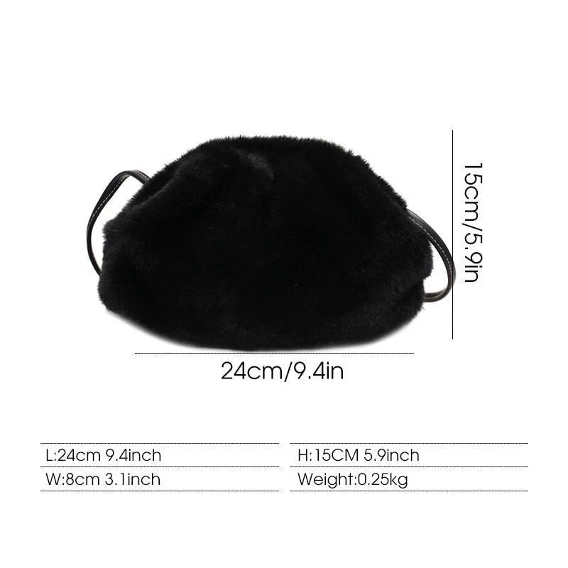 Christmas Gift Winter Plush Cloud Bag for Women Luxury Brand Winter Faux Fur Bag Fashion Mink Fur Crossbody Bag Designer Ladies Shoulder Bags