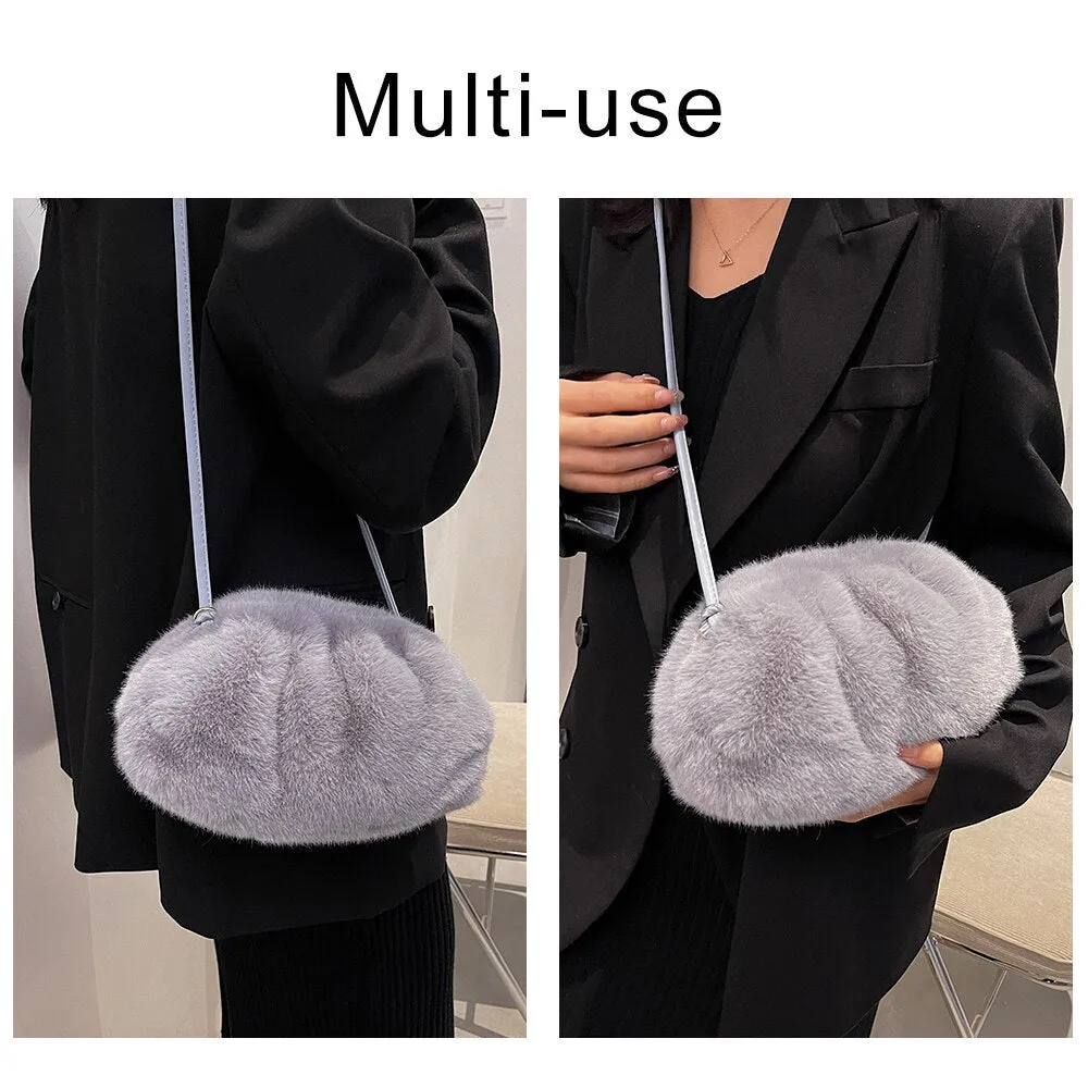 Christmas Gift Winter Plush Cloud Bag for Women Luxury Brand Winter Faux Fur Bag Fashion Mink Fur Crossbody Bag Designer Ladies Shoulder Bags