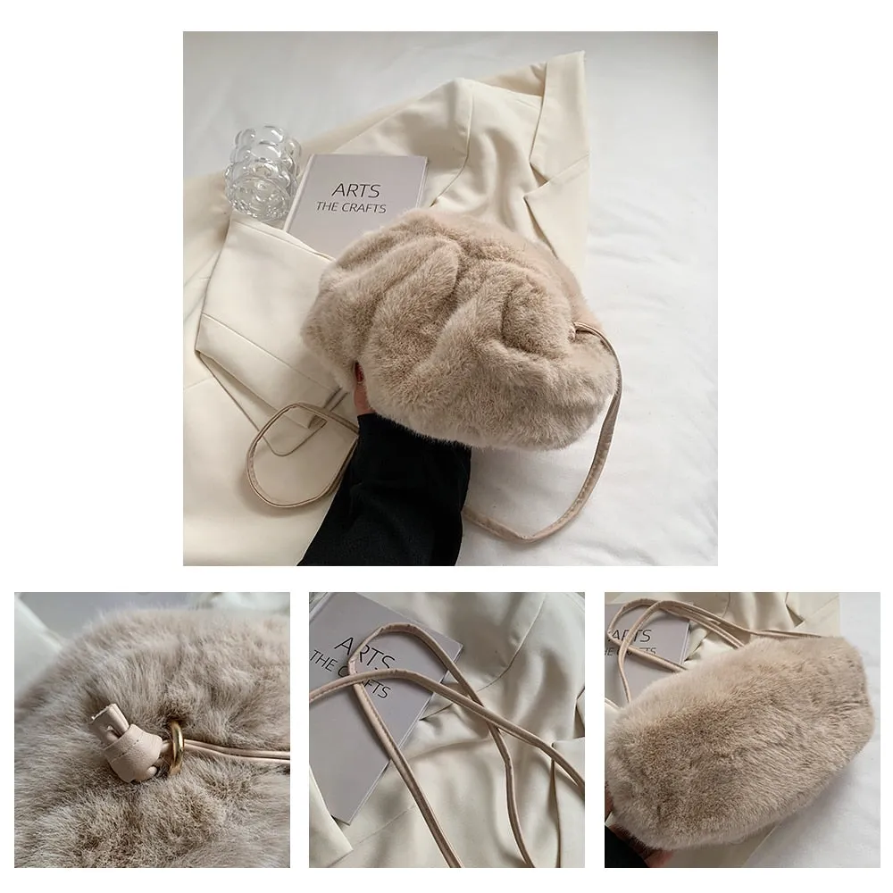 Christmas Gift Winter Plush Cloud Bag for Women Luxury Brand Winter Faux Fur Bag Fashion Mink Fur Crossbody Bag Designer Ladies Shoulder Bags
