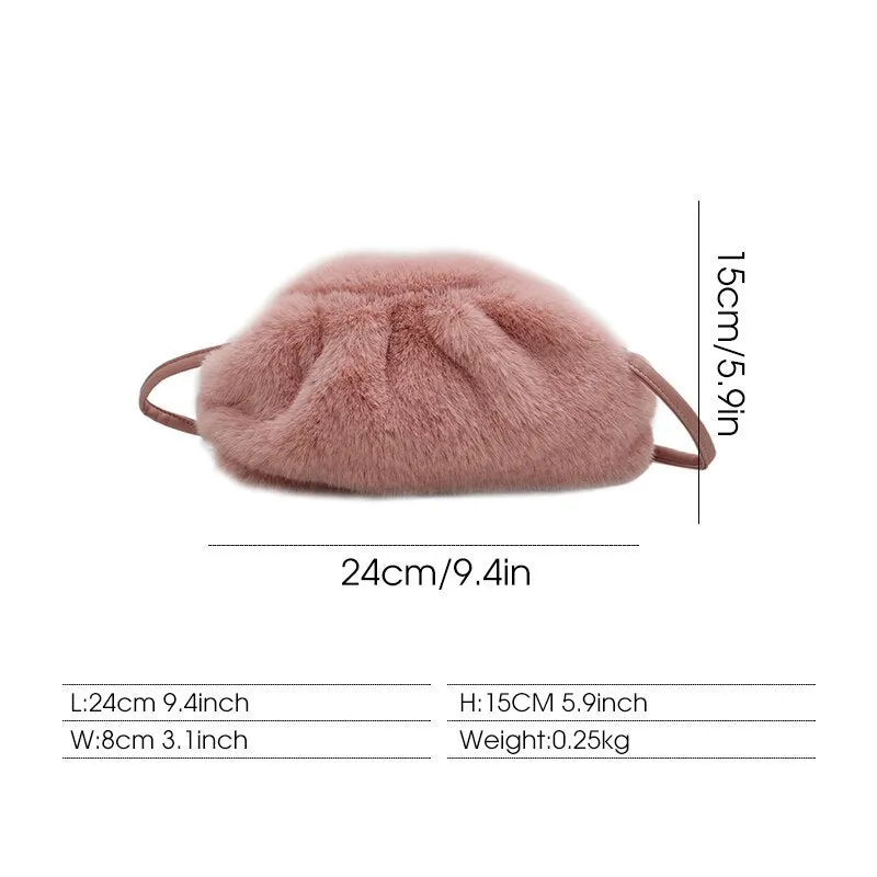 Christmas Gift Winter Plush Cloud Bag for Women Luxury Brand Winter Faux Fur Bag Fashion Mink Fur Crossbody Bag Designer Ladies Shoulder Bags