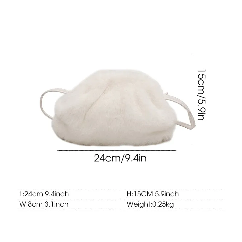 Christmas Gift Winter Plush Cloud Bag for Women Luxury Brand Winter Faux Fur Bag Fashion Mink Fur Crossbody Bag Designer Ladies Shoulder Bags