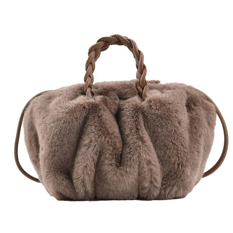 Christmas Gift Winter Plush Cloud Bag for Women Luxury Brand Winter Faux Fur Bag Fashion Mink Fur Crossbody Bag Designer Ladies Shoulder Bags