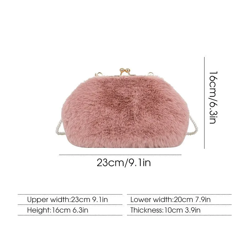 Christmas Gift Winter Plush Cloud Bag for Women Luxury Brand Winter Faux Fur Bag Fashion Mink Fur Crossbody Bag Designer Ladies Shoulder Bags