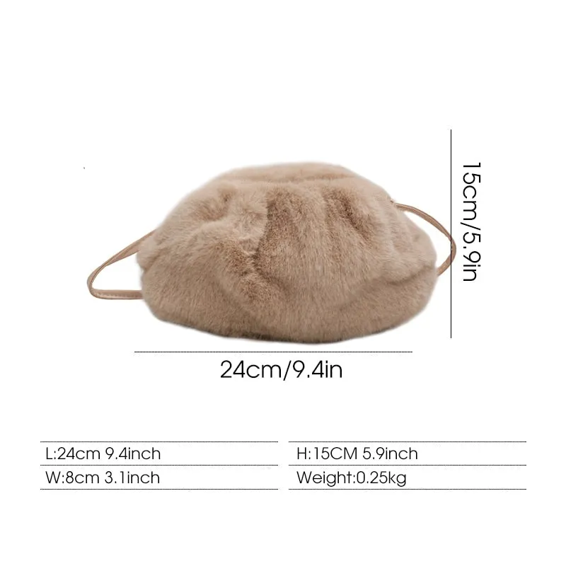 Christmas Gift Winter Plush Cloud Bag for Women Luxury Brand Winter Faux Fur Bag Fashion Mink Fur Crossbody Bag Designer Ladies Shoulder Bags