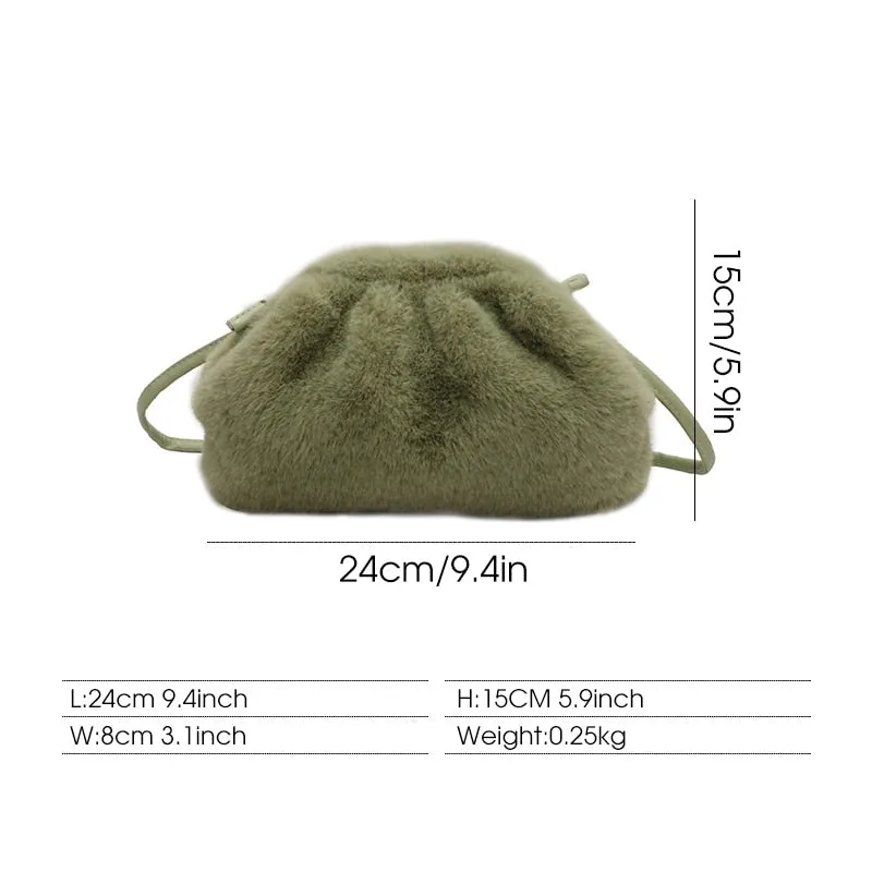 Christmas Gift Winter Plush Cloud Bag for Women Luxury Brand Winter Faux Fur Bag Fashion Mink Fur Crossbody Bag Designer Ladies Shoulder Bags
