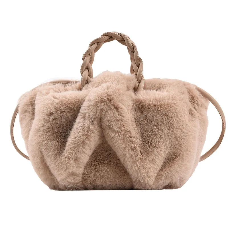 Christmas Gift Winter Plush Cloud Bag for Women Luxury Brand Winter Faux Fur Bag Fashion Mink Fur Crossbody Bag Designer Ladies Shoulder Bags