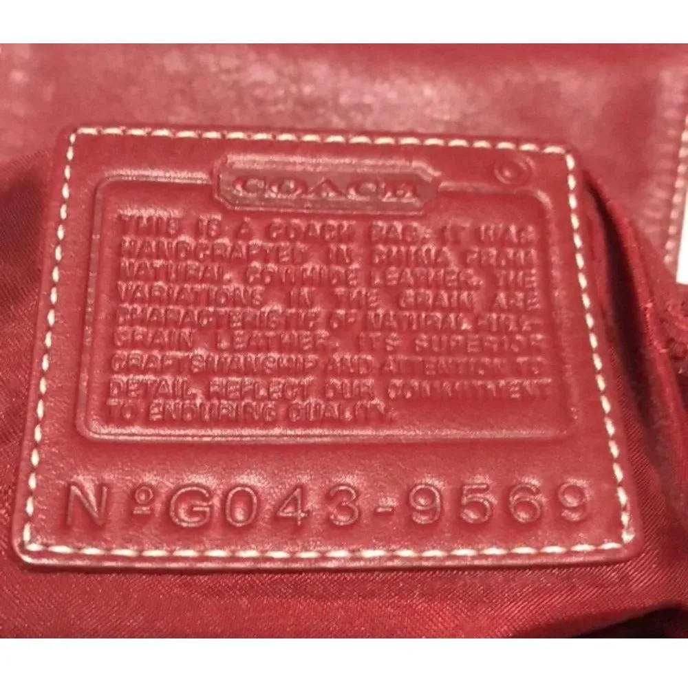 Coach, 'Legacy', large, sling style shoulder bag or backpack in buttery soft red leather with chrome accents and its Coach hangtag