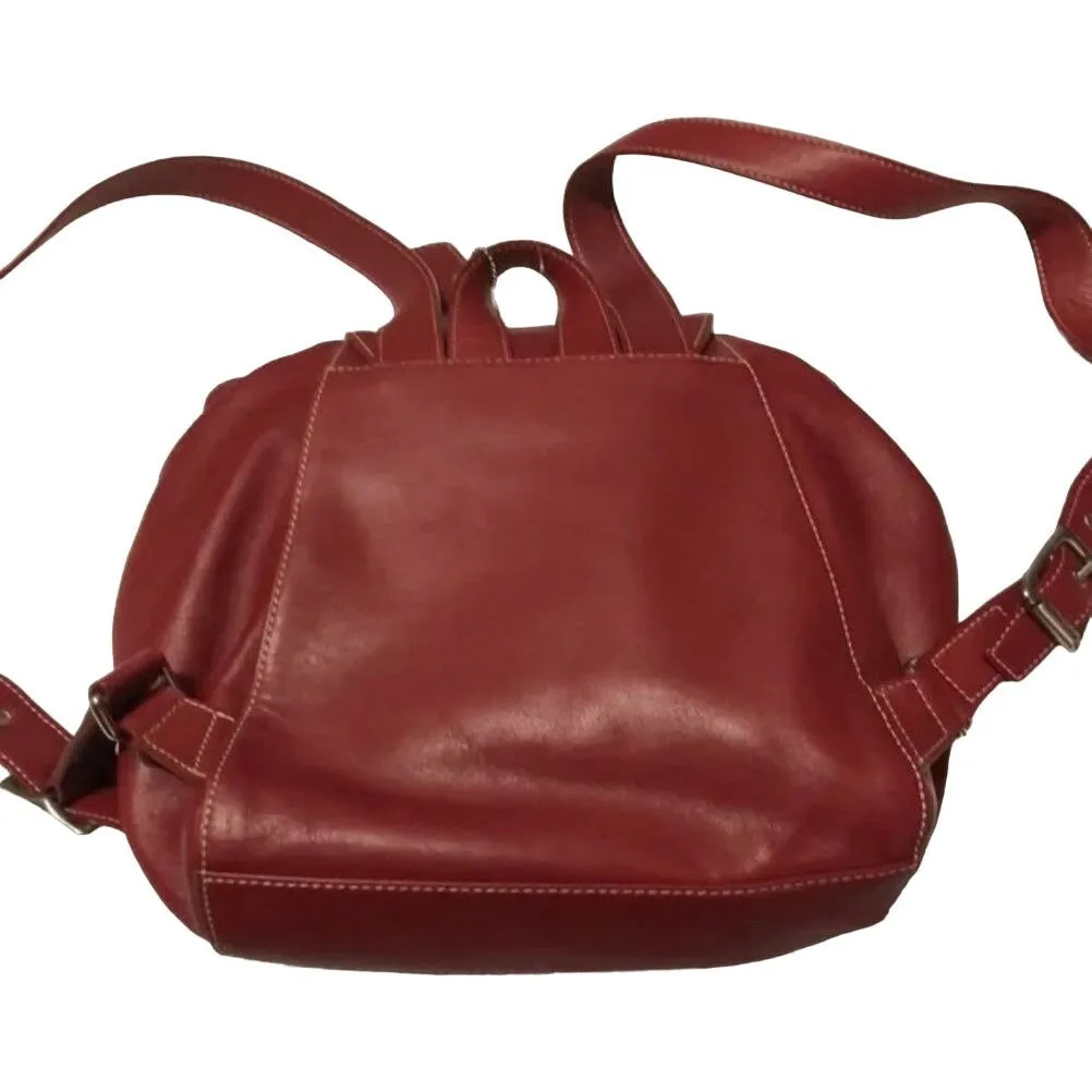Coach, 'Legacy', large, sling style shoulder bag or backpack in buttery soft red leather with chrome accents and its Coach hangtag