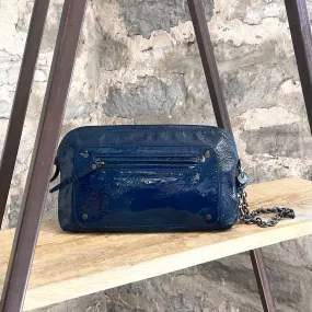 Lanvin Navy Patent Crystal Embellished Bird Head Wristlet Clutch