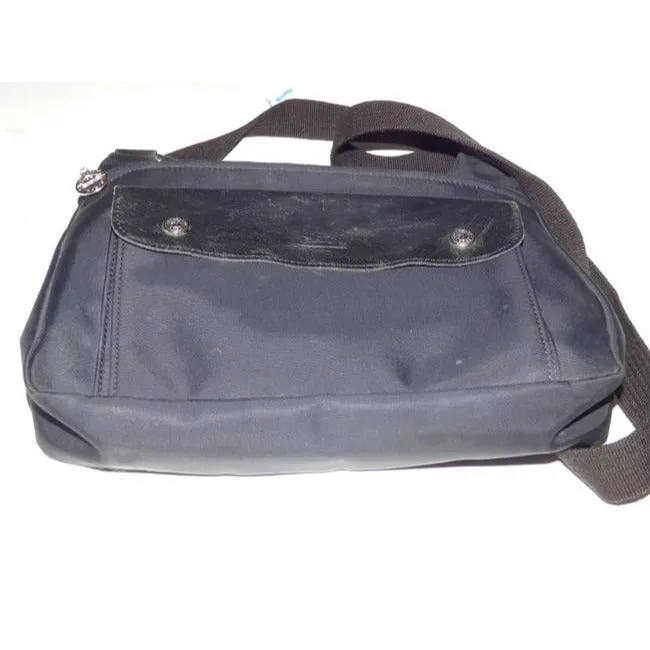 Longchamp Vintage Pursesdesigner Purses Black Leather And Canvas Nylon Messenger Bag
