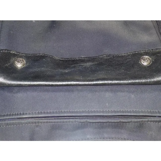 Longchamp Vintage Pursesdesigner Purses Black Leather And Canvas Nylon Messenger Bag