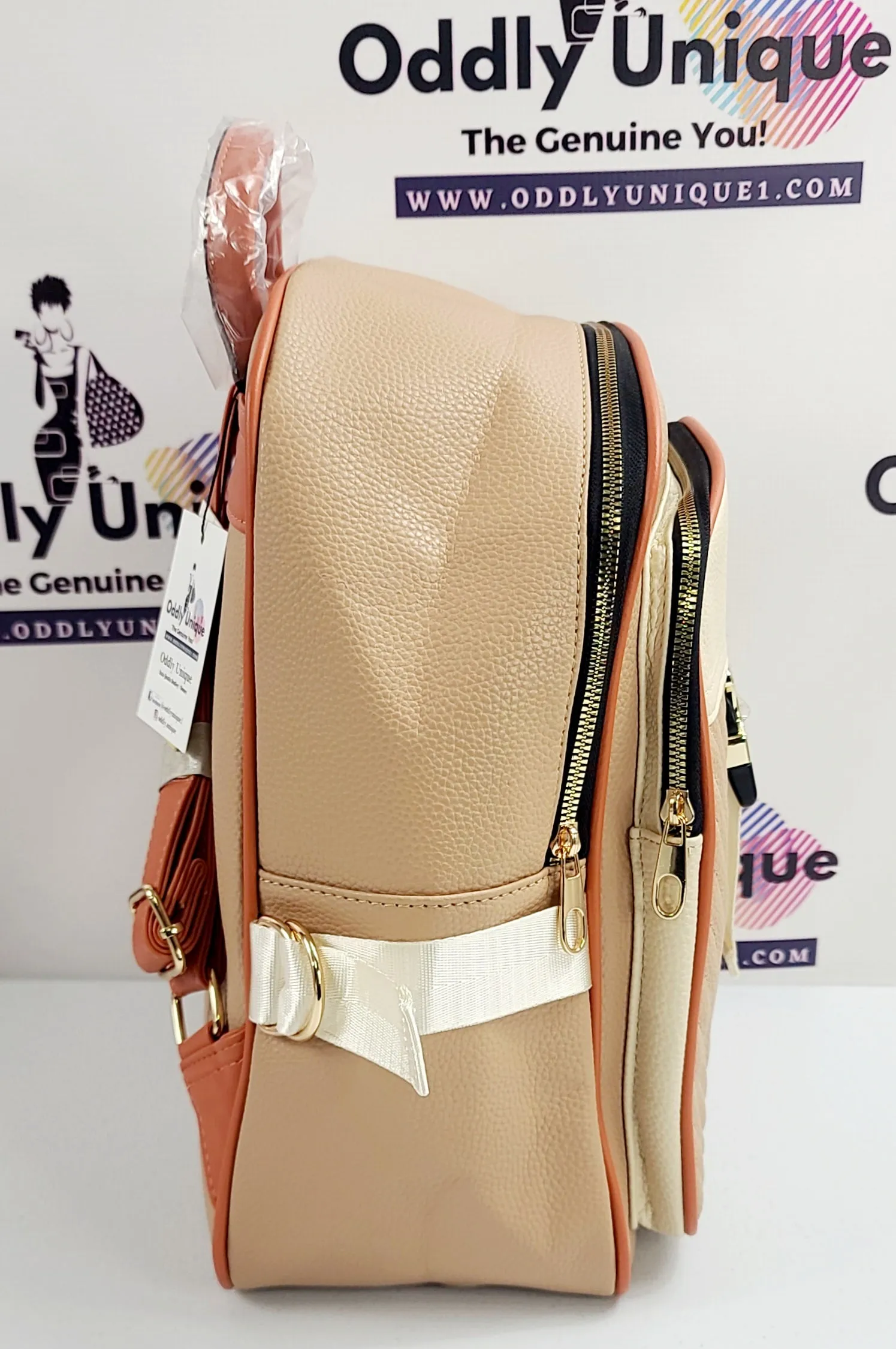 Snap Clip Accent Two Tone Backpacks