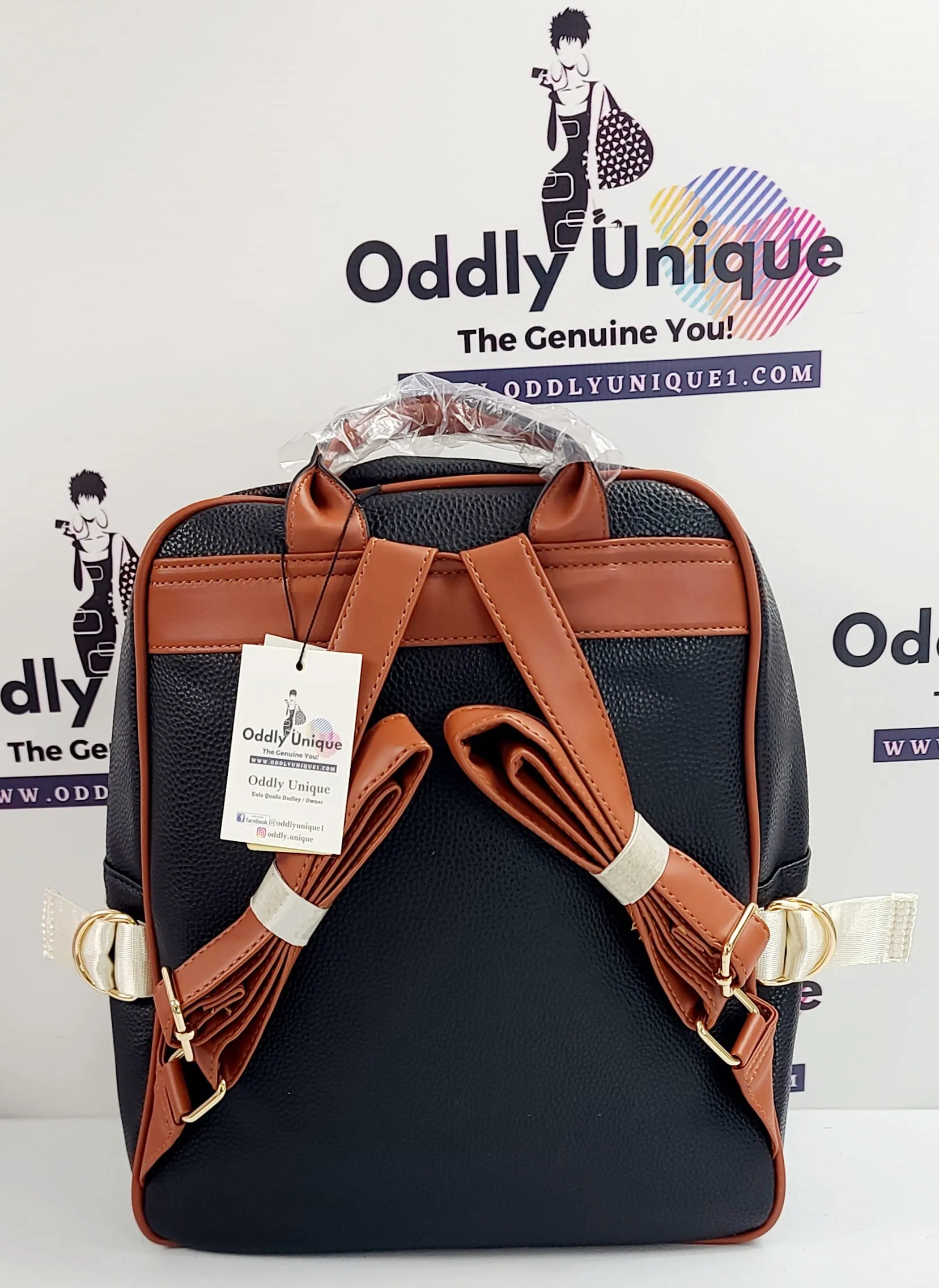 Snap Clip Accent Two Tone Backpacks