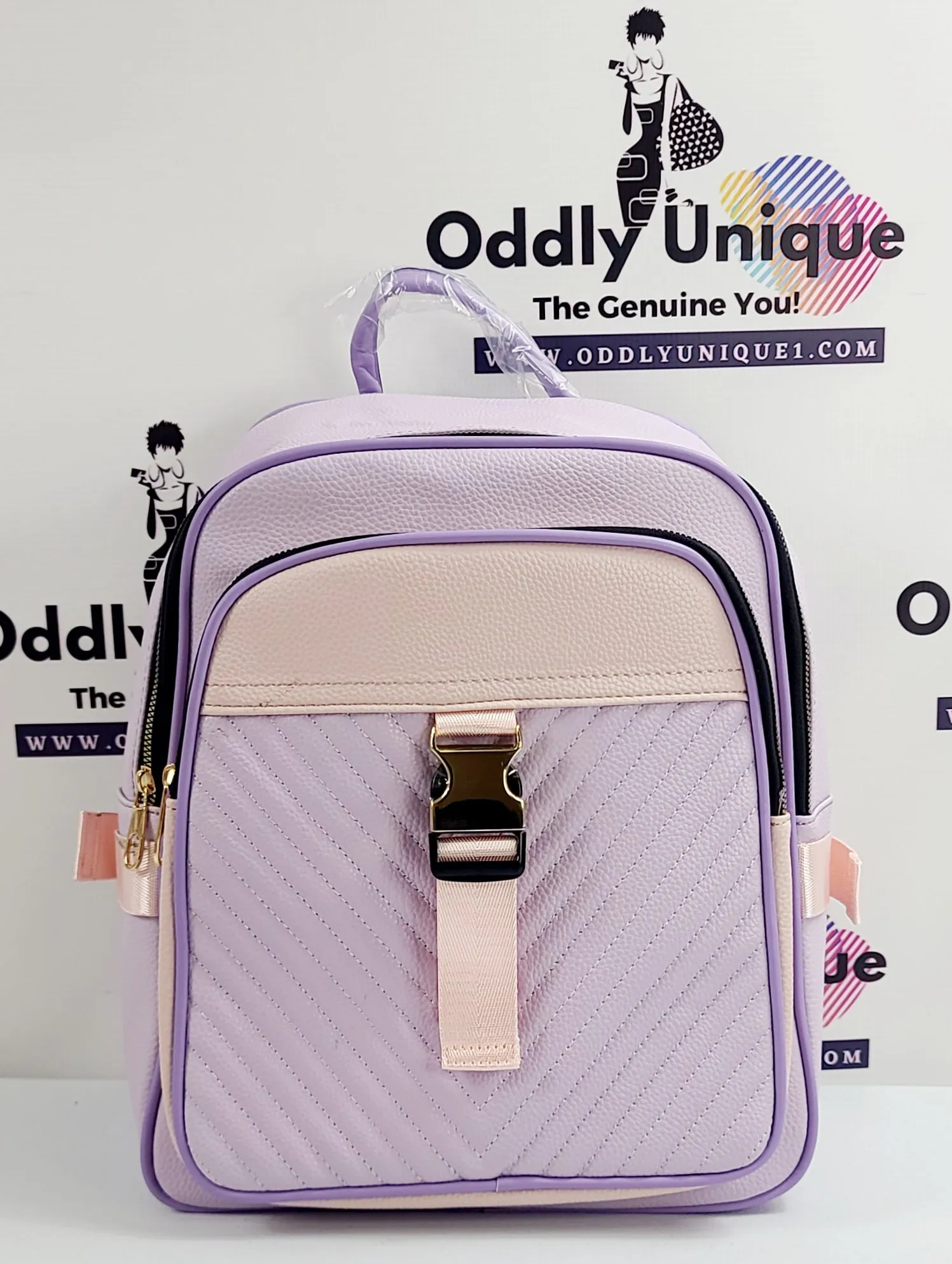 Snap Clip Accent Two Tone Backpacks