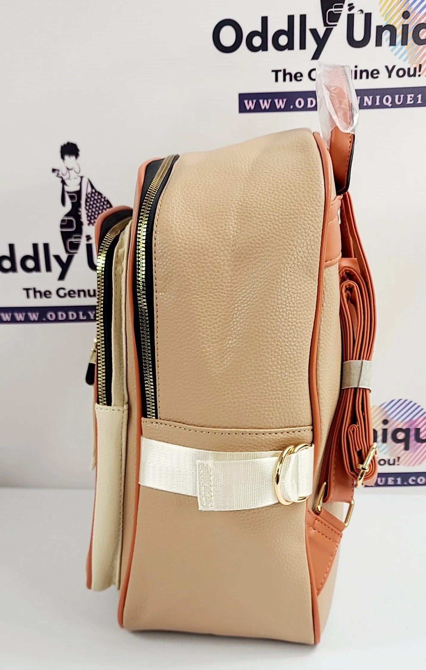 Snap Clip Accent Two Tone Backpacks