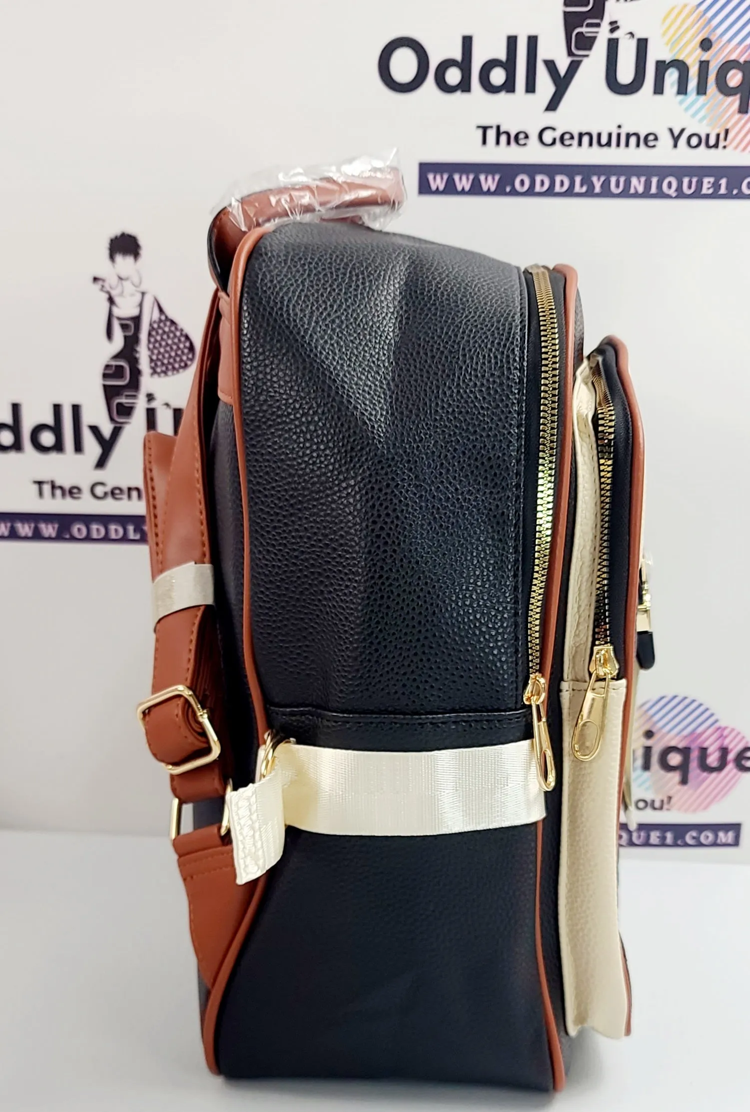 Snap Clip Accent Two Tone Backpacks