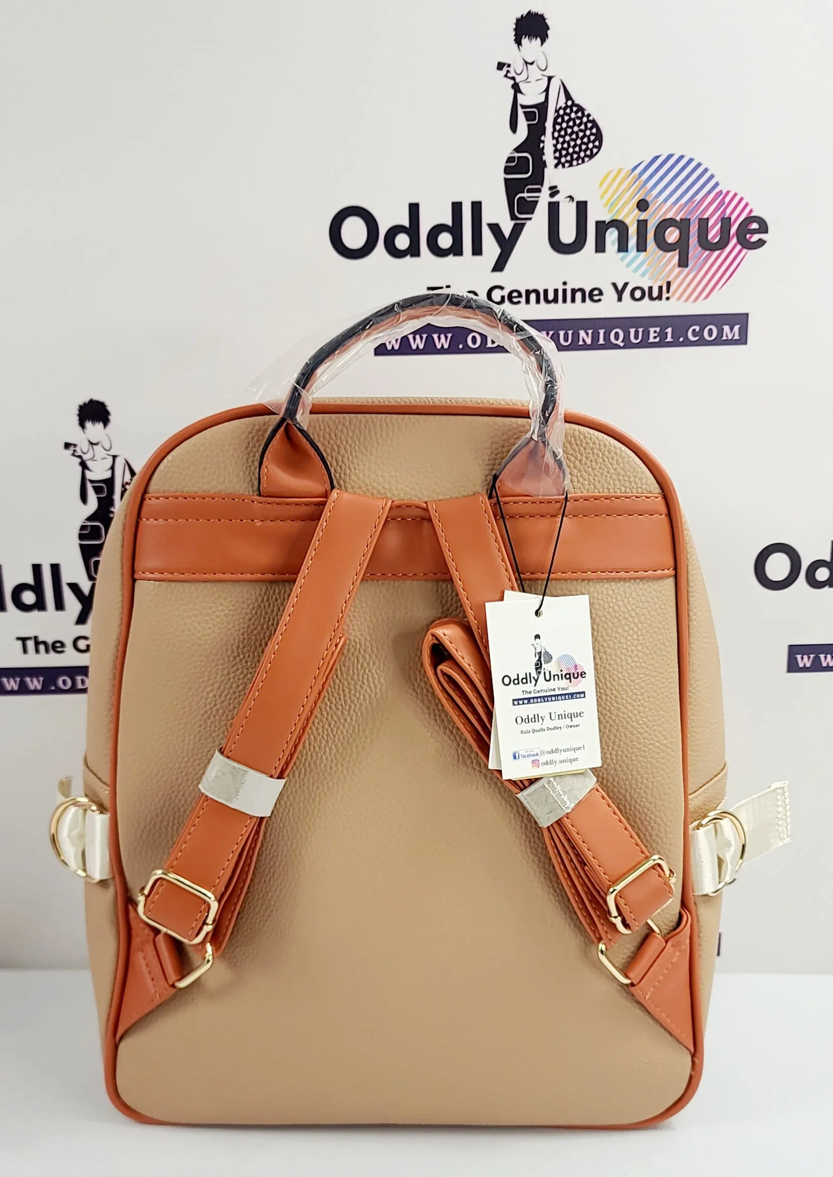 Snap Clip Accent Two Tone Backpacks