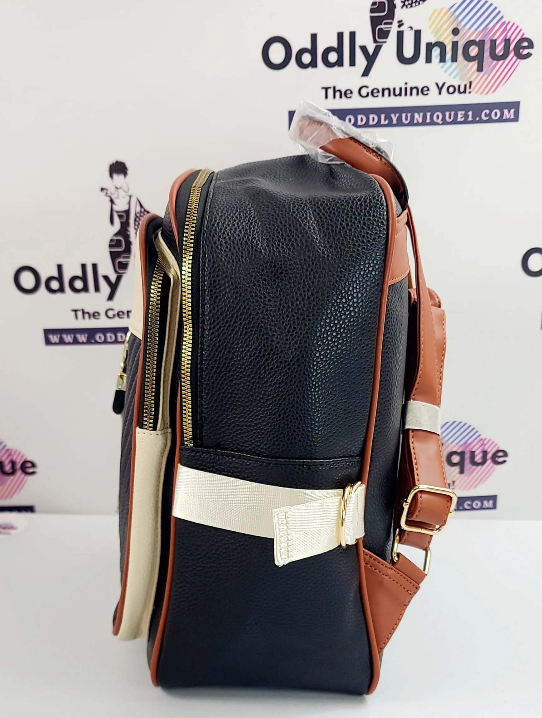 Snap Clip Accent Two Tone Backpacks