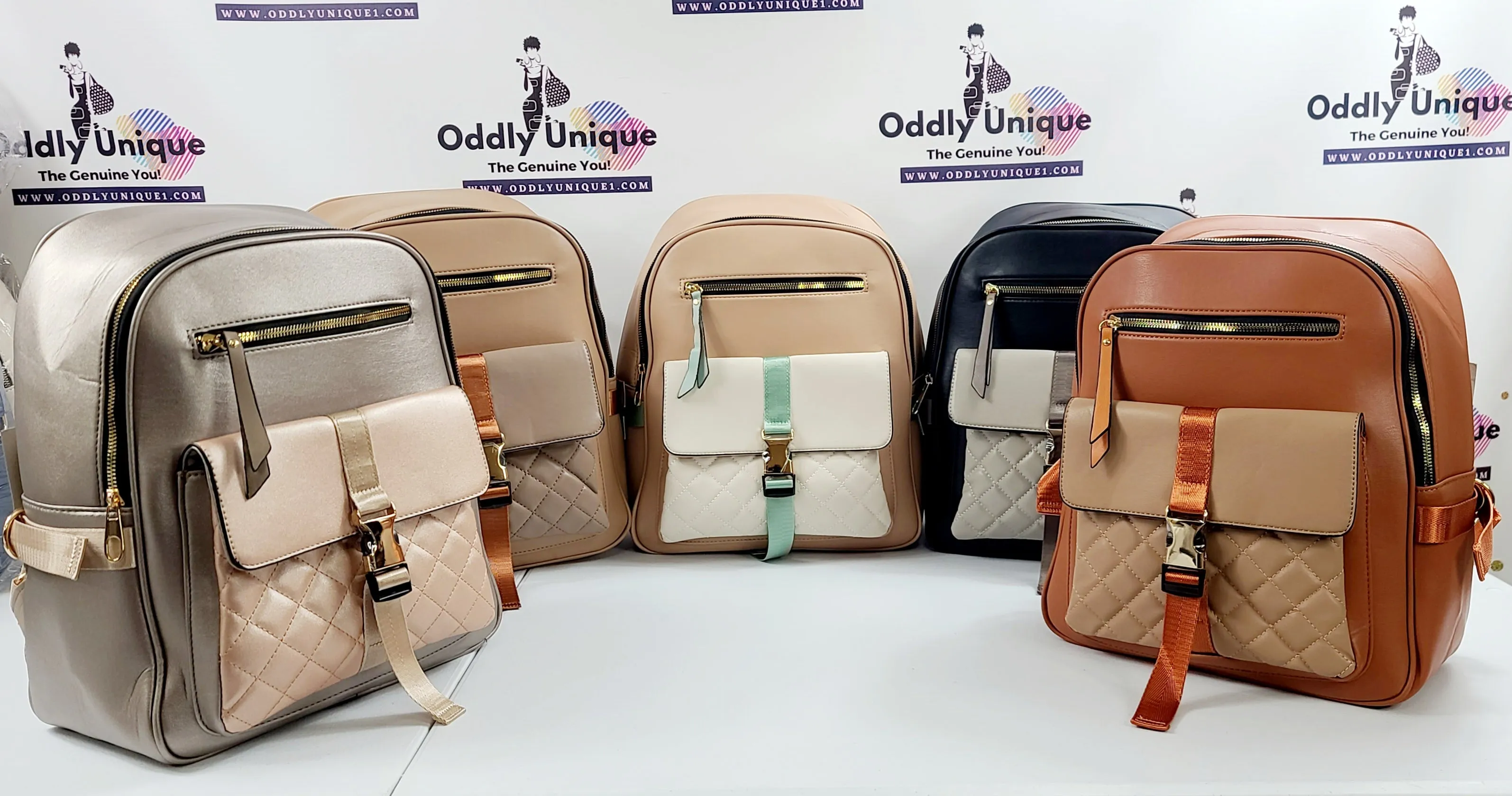 Snap Clip Two Tone Backpacks