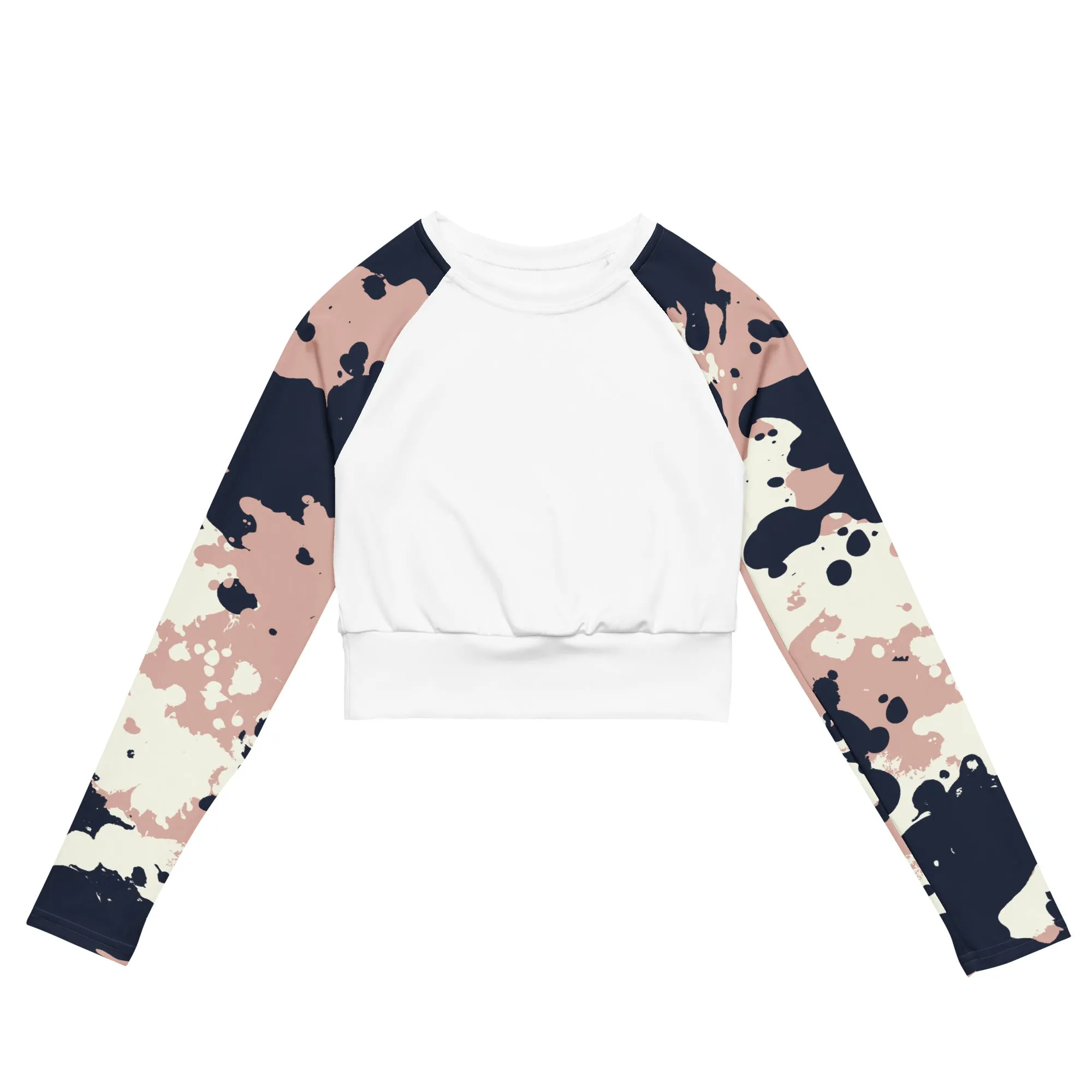 Splattered Recycled long-sleeve crop top