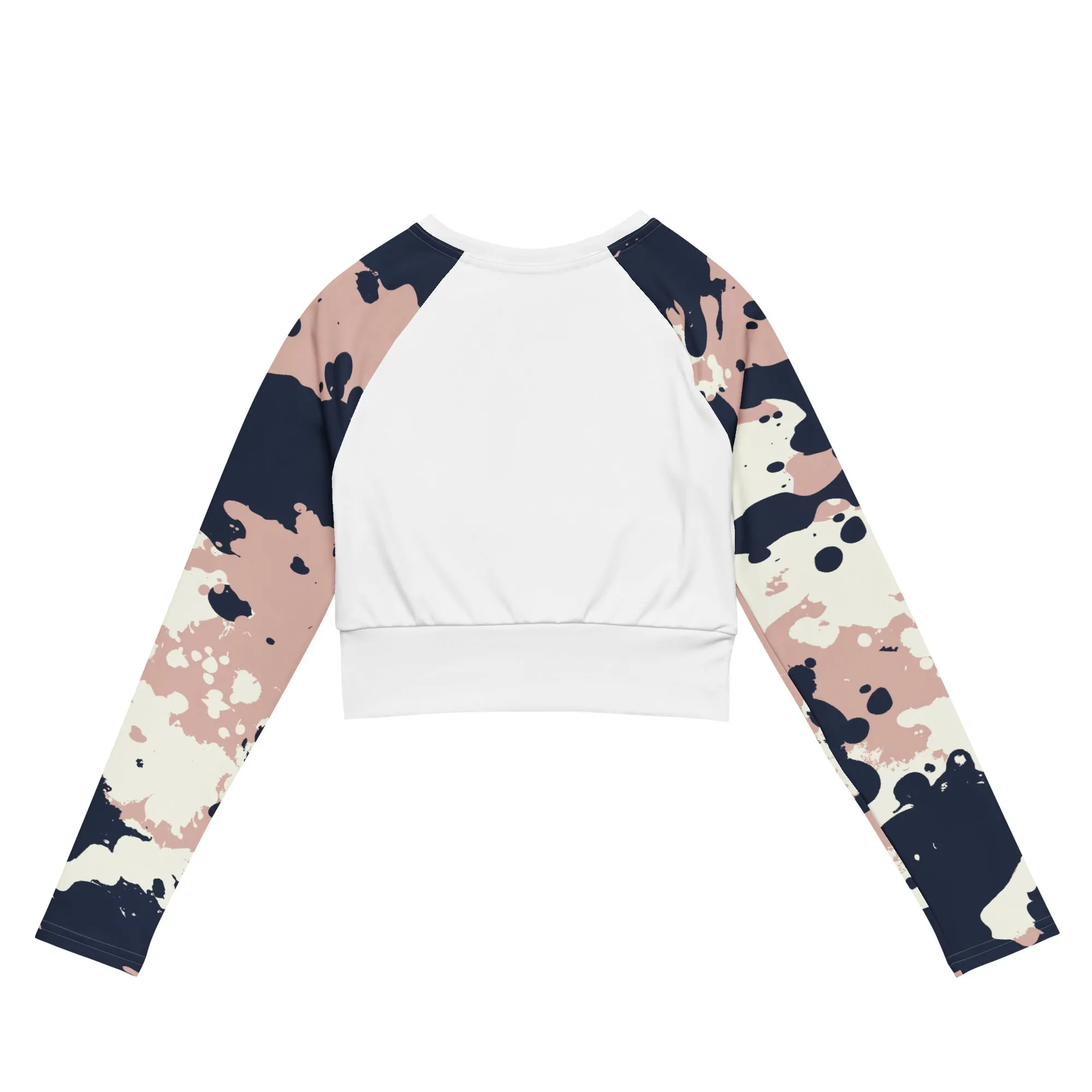 Splattered Recycled long-sleeve crop top